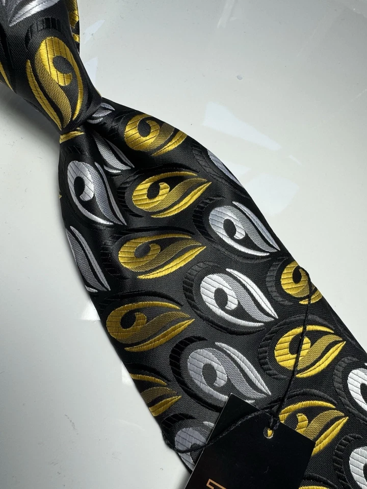 NUEVO CON ETIQUETAS VERSO 9 MULTICOLOR ESTILO PAISLEY ESTAMPADO SEDA DISEÑOS CORBATA Y PAÑUELO Foto 1 de 4