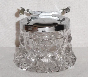 Fostoria Sugar Cube Container ~ American ~ w/Tongs/Lid ~ Clear Jar/Bowl - Picture 1 of 9