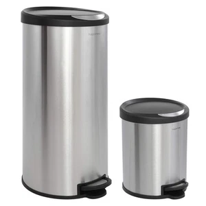 HPM1001A Oscar Round 8-Gallon Step-Open Trash Can with Free Mini Trash Can, M... - Picture 1 of 8