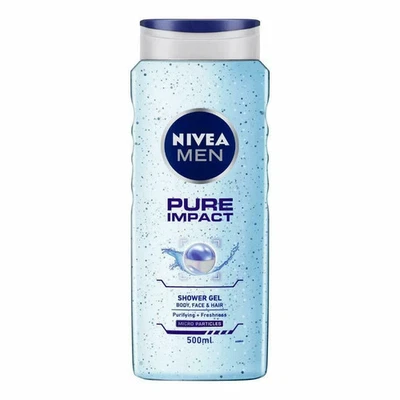 NIVEA MEN Hair, Face & Body Wash, Pure Impact Shower Gel,250 ml + Free Shipping - image 1 of 4