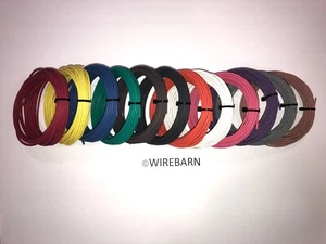 AUTOMOTIVE  WIRE - 20 GAUGE -HIGH TEMP TXL WIRE - 12 COLORS - 25' EACH COLOR - Picture 1 of 14