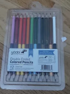 Yoobi Colored Pencils Set 12 Pack Double-Ended Colored Pencils NEW - Picture 1 of 3
