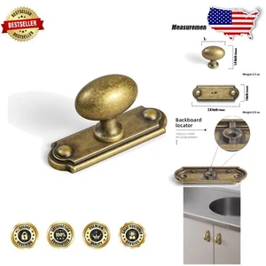 Vintage-Inspired Antique Brass Knobs for Cupboards with Backplate - 6 Included - Picture 1 of 9