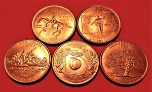 1999 D All 5 State Quarters, Unc - Picture 1 of 2