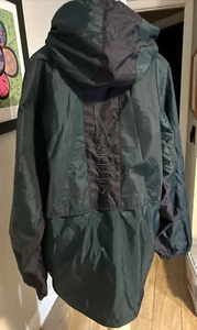 Vtg Speedo Sport   Windbreaker Jacket, Green Navy Blue Hoodie Sz L  yb** - Picture 1 of 10