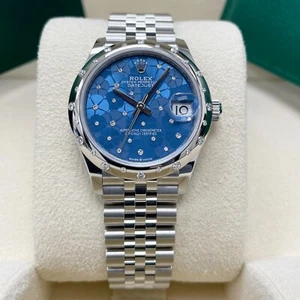 UNWORN Datejust 31mm 278344RBR Diamond Azzurro Blue Floral Motif Diamond Dial - Picture 1 of 6