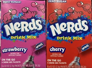 6 Boxes NERDS STRAWBERRY & CHERRY 🍒Singles To Go Drink Mix -- 36 Servings - Picture 1 of 1