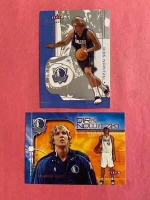 Dirk Nowitzki 2001-02 Fleer Exclusive 2x Card Lot - Image 1 of 2