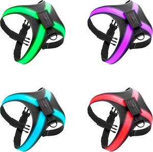 Dog Harness✅8-in-1 LED Light✅No-Choke,No-Pull✅Adjustable Universal Size✅Black - Picture 1 of 9