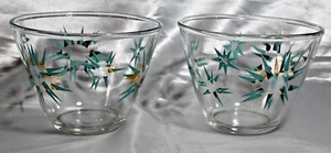Secchielli per ghiaccio in vetro di Gay Fad, anni '60, Atomic Starburst, rari, vintage - 2 in set - Foto 1 di 8