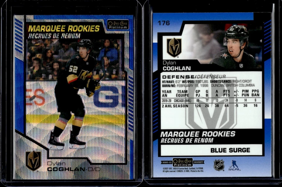 2020-21 O-Pee-Chee Platinum Marquee Rookies Blue Surge #176 Dylan Coghlan - Image 1 of 1