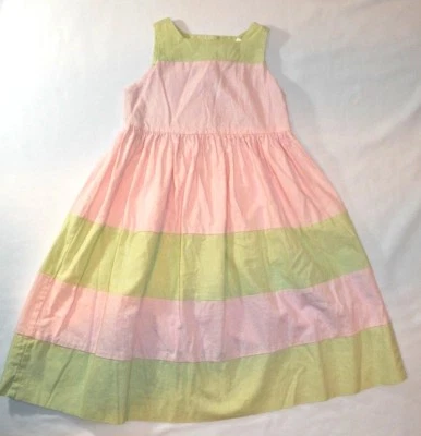Hartstrings Girl's Pink Green Linen EASTER SPRING Summer Sundress DRESS 6 Small - Image 1 of 4