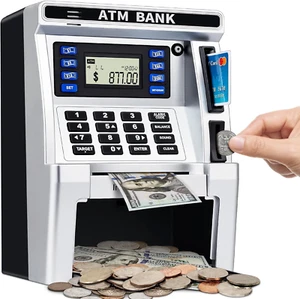 ATM Piggy Bank for Kids, ATM Machine for Real Money with Debit Card, Bill Feeder - Picture 1 of 12
