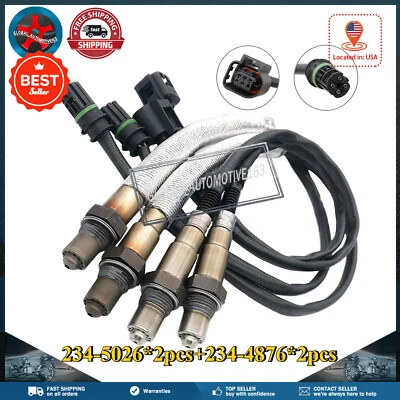 Juego de 4 sensores de oxígeno aguas arriba y aguas abajo para BMW 550i 650i 750i Alpina B7 X5 X6 4,4 L Foto 1 de 4