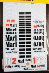 DECAL: 1/20 TABU20144 McLaren MP4/2B Option Sheet - Picture 1 of 1