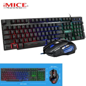 iMice RGB Beleuchtet Michanische Tastatur Maus Set Gaming USB Verkabelt AN-300 - Bild 1 von 6