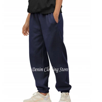 Men's Women Fleece Sweatpants Midweight Lounge Joggers Running Gym Pants S-5XL - Image 1 of 4