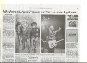 Mike Peters Obituary - New York Times - May 4, 2025-Alarm Frontman-Opened For U2 - Picture 1 of 1