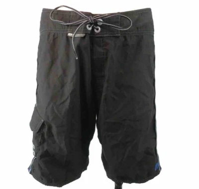 VTG 90s Board-shorts Swim Black Surf Lace-Up Rusty Surf 32 CARGO SWIM TRUNKS - Image 1 of 4
