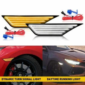 Switchback Sequential Turn Signal LED Side Marker Light For Honda Civic Lamp HUS - Picture 1 of 12