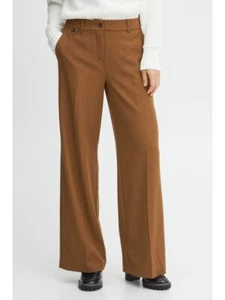 Women's Fransa FRMILENA PA 3-ss23-20611709 Tan Trousers Size 38 New With Tags - Picture 1 of 6