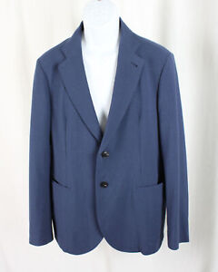 Emporio Armani Men's Blue Waffle textured 2 Button Jacket Blazer Size M