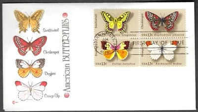 1712-15 Cachet  Craft Cachets FDC - 13 cent American Butterflies with insert - Image 1 of 2