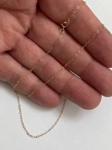 COLLAR CADENA ORO 9CT 16.5" LARGO MUY FINO LIGERO - Imagen 1 de 4