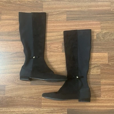 Botas de montar Kate Spade negras de gamuza para mujer 7,5 M punta redonda Foto 1 de 4