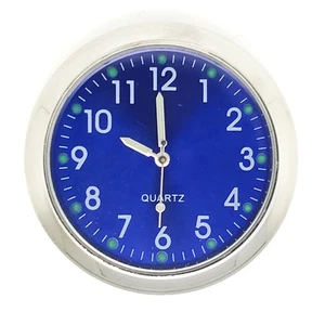 38mm Quartz Bezel Clock Watch Movement Insert Silver Blue Dial For A 37mm Hole - Picture 1 of 2