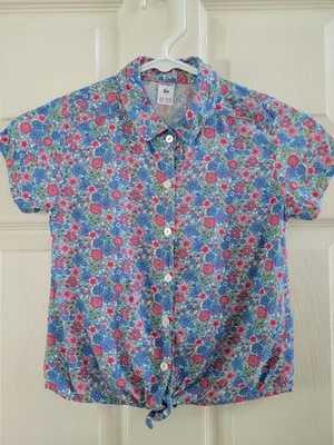 NWOT Carter's Blue and Pink Floral Button Up Blouse, Girls Size 6x - Image 1 of 4