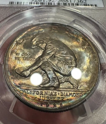 1925-S California Half Dollar Uncirculated PCGS Toned! - Great Rainbow Color! - Image 1 of 4