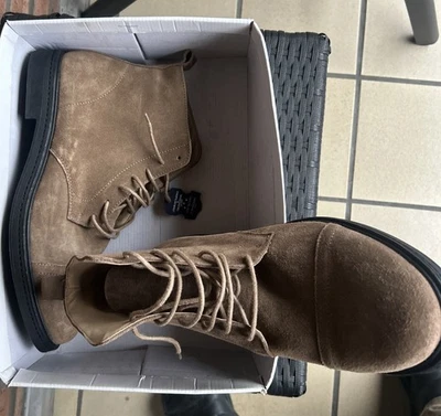 FIND Lace Up Leather, Herren Leder-Stiefel, Gr.45. Hellbraun (taupe) Neu - Bild 1 von 4