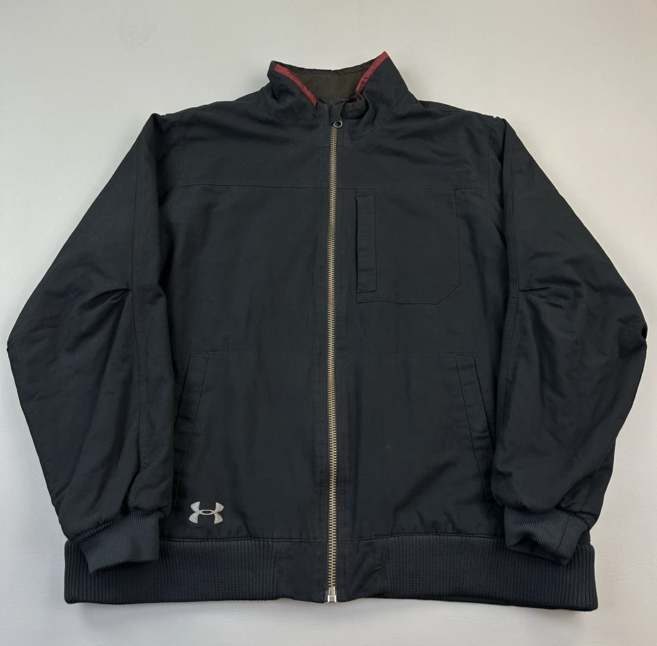 Chaqueta Under Armour Para Hombre 2XL Negra Lona Pesada Forrada Cremallera Completa Exterior Foto 1 de 4