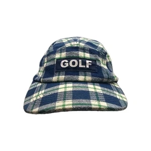 Golf Wang Box Logo Camp Hat 5 Panel 100% Wool Adjustable Plaid EUC Rare - Picture 1 of 6