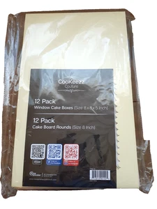 Cookeezz Couture 10 Pack Window Cake Boxes Size 8X8X5 Inch New - Picture 1 of 2