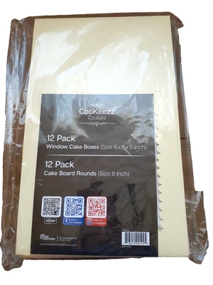 Cookeezz Couture 10 Pack Window Cake Boxes Size 8X8X5 Inch New - Image 1 of 2