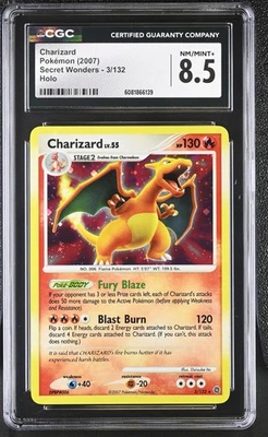 CGC 8.5 Charizard 2007 Secret Wonders 3/132 Holo Pokemon Card - Image 1 of 2