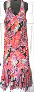 Maxi Vestido Floral Vintage-U-II Por Sharon Talla 22 Volantes Resort Femenino - Imagen 1 de 7