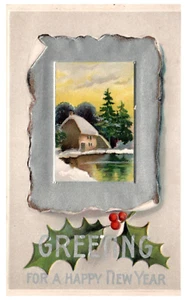 Vintage Greeting For a Happy New Year Postcard . BPC - Picture 1 of 2