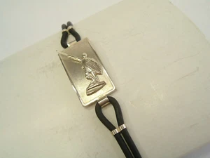 Armband Mit Alberto Von Giussano aus Silber 925 Und Gummi - Bettelarmband - Picture 1 of 5