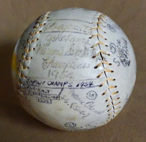 Autographed Softball - 1954 Women's Champs - Yokohama - Picture 1 of 12