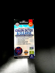 Bio Schwartz Colon Cleanser & Detox Relieves Bloating Advanced 15 Day 45 VegCaps - Picture 1 of 2