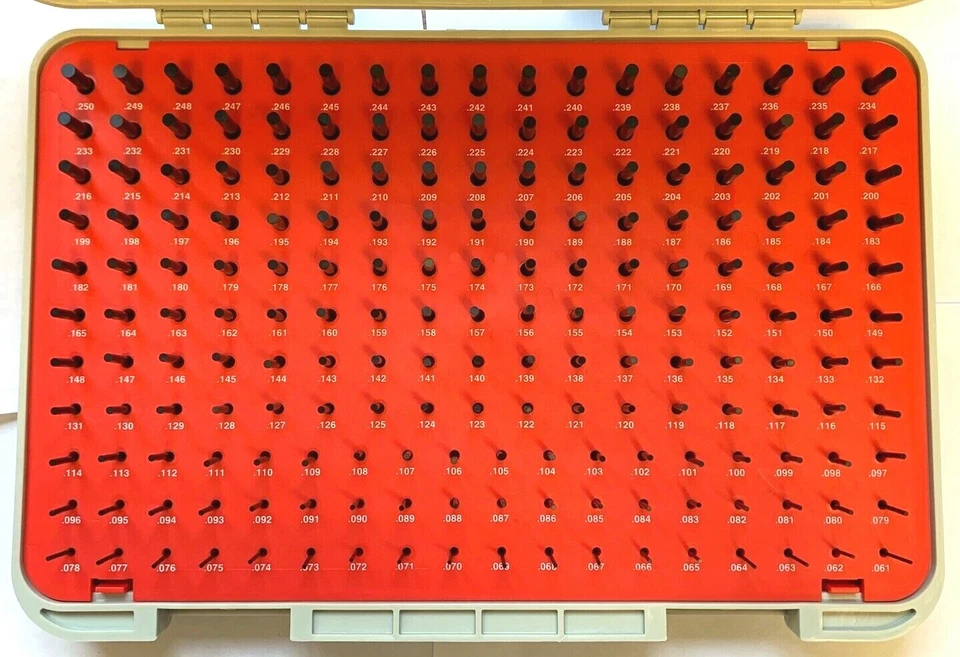 Vermont Gage 901100400 Black Ox-coated Pin Gauge Set Dim Type "