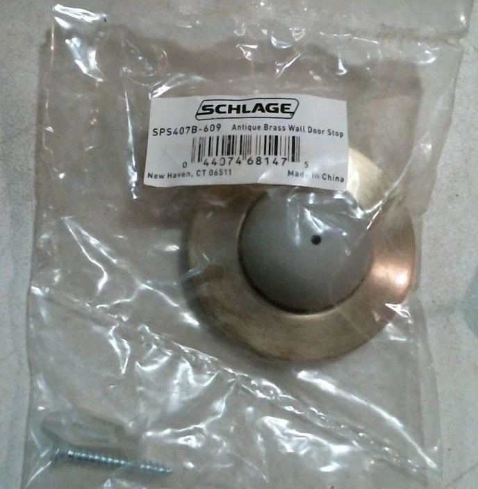Tope de puerta de pared de latón antiguo Schlage montaje en pared (SPS407B-609) FS Foto 1 de 1