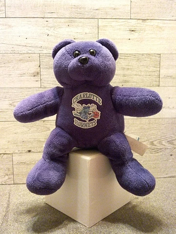 Charlotte Hornets NBA Purple Plush Bear Hugo Bee Mascot Design Foco Toys 7"x7" Cover