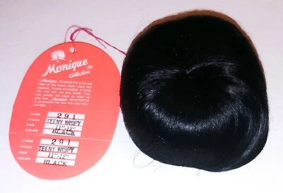 NOS Monique Doll Wig Teeny Wispy Size 11 to 12" Black - Image 1 of 4