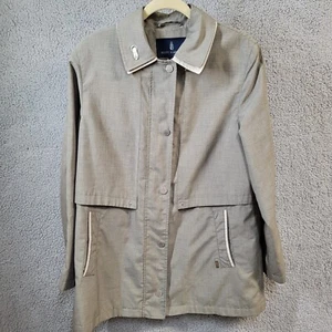 Misty Harbor Signature Womens Raincoat Taupe 10 Spring Lined Carcoat Pockets - Picture 1 of 19