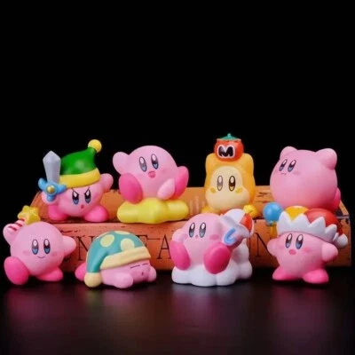 Linda Mini Figura Kirby Anime Dibujos Animados Rosa Kirby Colección Decorativa Modelo de Juguete Foto 1 de 4