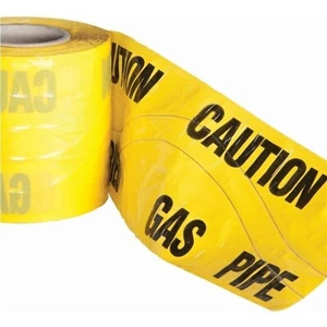 High Visibility Underground Detectable Warning Tape Gas - Various Lengths - Picture 1 of 5